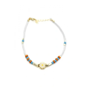 Boncuklu Papatya Halhal - Altın