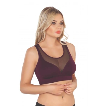MARSİLYAN™ BORDO MI  4028 Seamless Tül Toparlayıcı Büstiyer