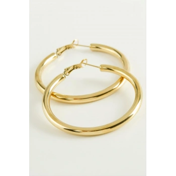 Boru Lüks Çelik Halka Küpe 5 cm