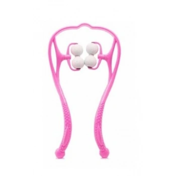 Boyun Bacak Ayak Bel Masaj Aleti Çok Fonksiyonlu Manuel 4 Tekerlekli - Pembe