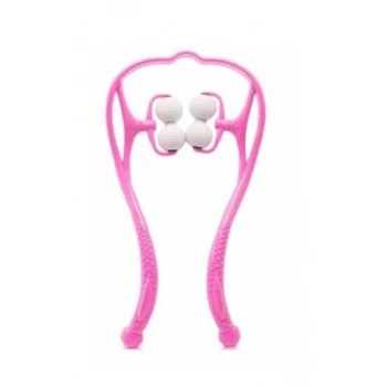 Boyun Bacak Ayak Bel Masaj Aleti Çok Fonksiyonlu Manuel 4 Tekerlekli - Pembe