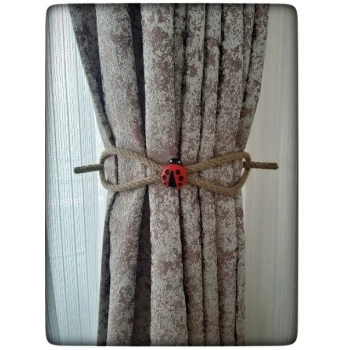 Braçol Kanat Perde Tokası Tül Perde Tutucu Perde Süs Uğur Böceği İle Uğur Gelsin