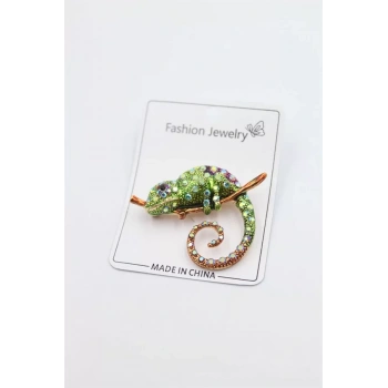 Bukalemun Broş - Yeşil