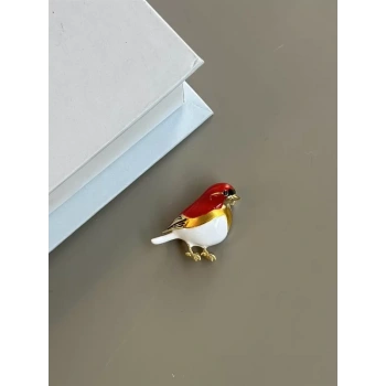 Bülbül Broş - Kırmızı