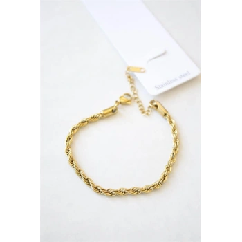 Burgu Çelik Bileklik 3mm - Altın