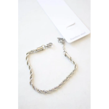 Burgu Çelik Bileklik 3mm - Gümüş