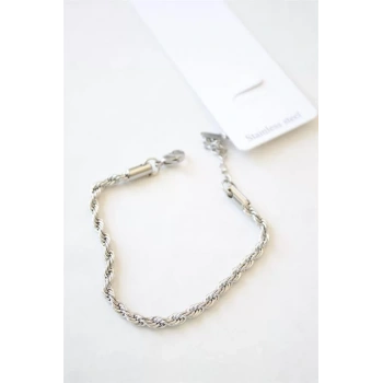 Burgu Çelik Bileklik 3mm - Gümüş