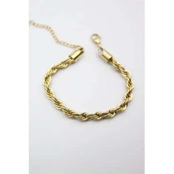 Burgu Çelik Bileklik 4mm - Altın