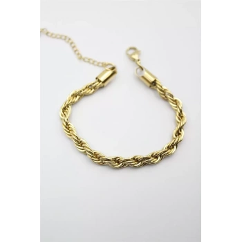 Burgu Çelik Bileklik 4mm - Altın