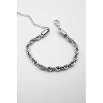 Burgu Çelik Bileklik 4mm - Gümüş