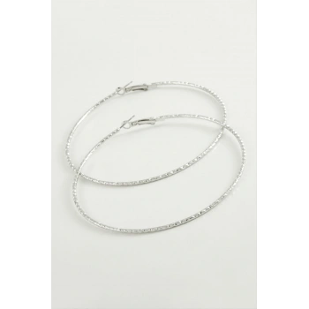 Burgulu Baklava Metal Halka Küpe 8-9-10 cm