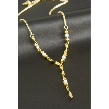 Burgulu İnci Y Kolye