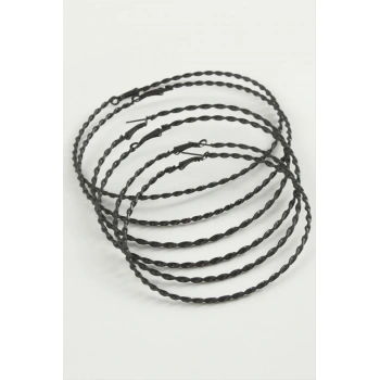 Burgulu Metal Halka Küpe 6 Adet