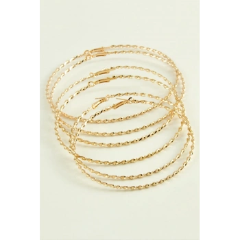 Burgulu Metal Halka Küpe 6 Adet