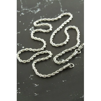 Burgulu Zincir Çelik Kolye 55 cm