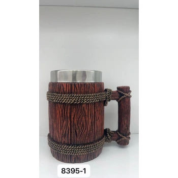 Büyük Boy Halatli Çelik Kupa Bardak Kod 8395