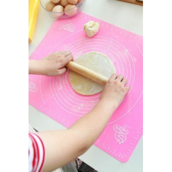 Büyük Boy Silikon Hamur Açma Matı 50x40 Cm Hamur Açma Matı Ölçekli