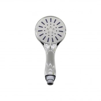 BÜYÜK KROM GÖVDE - BEYAZ ZEMİN-GRİ İĞNELER   KADEMELİ  DUŞ BAŞLIK  POŞETLİ AMBALAJ (4887)