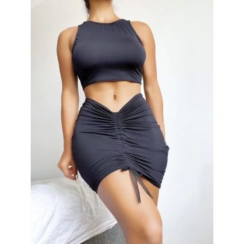 Büzgü Etekli Fantazi Elbise Takım