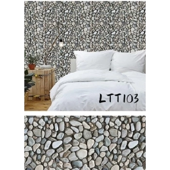 Çakıl Taşı Desenli Yapışkanlı Kaplama Kağıdı  Büyük Boy 3 Metre