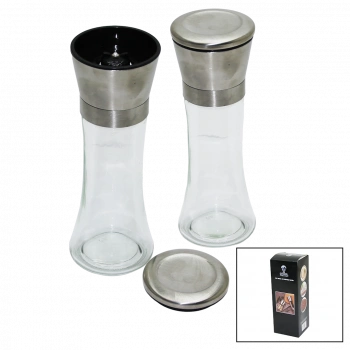 CAM HAZNELİ - METAL KAPAKLI BÜYÜK TUZ - BAHARAT ÖĞÜTÜCÜ (4887)