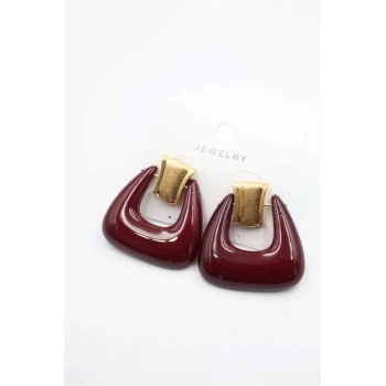 Çanta Küpe - Bordo