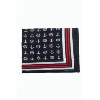 Çapa Dümen Desenli Bandana 50*50