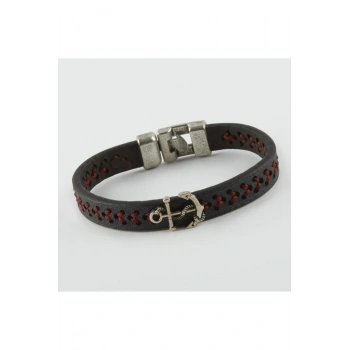 Çapa Figürlü Kaliteli Suni Deri Bileklik