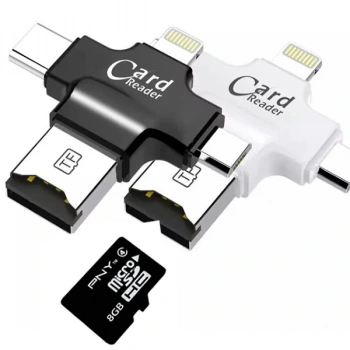 Card Reader 4in1 Type-c- İphone Lightning-micro Usb Hafıza Kart Okuyucu-(5775)