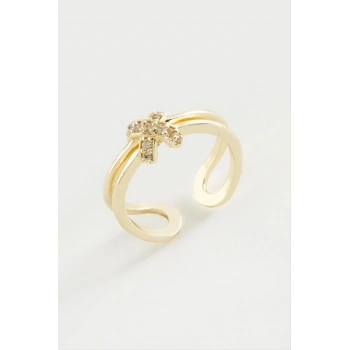 Çarpı Zirkon Taşlı Yüzük