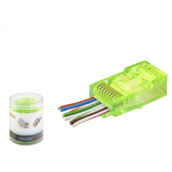Cat6 Ez Rj45 Konnektör - 100 Adet Yeşil / Özel Plastik Kutulu ND2401