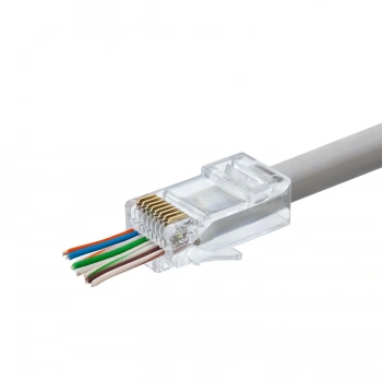 Cat6 Konnektör Ez Rj45 100Lü Paket Şeffaf HDX5030