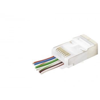 Cat6E Ez Rj45 Metal Konnektör 100 Adet Plastik Kutu - Beyaz ND2422