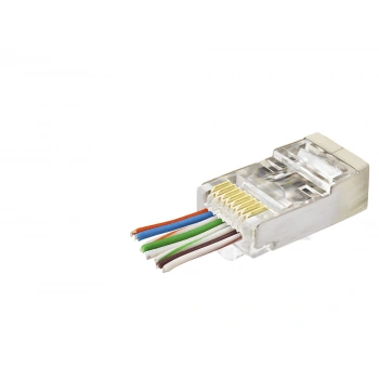 Cat6E Ez Rj45 Metal Konnektör 100 Adet Plastik Kutu - Şeffaf ND2423