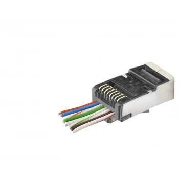 Cat6E Ez Rj45 Metal Konnektör 100 Adet Plastik Kutu - Siyah ND2418