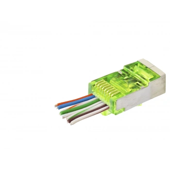 Cat6E Ez Rj45 Metal Konnektör 100 Adet Plastik Kutu - Yeşil ND2417