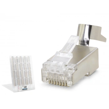 Cat7 Ez Rj45 Metal C Kalite Konnektör 100 Adet Plastik Kutu - Silver ND2424