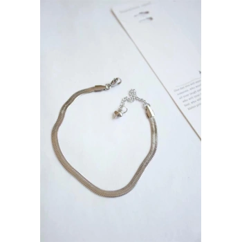 Çelik İtalyan Zincir Bileklik - Gümüş