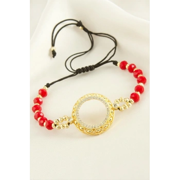 Çeyrek Altın Koyulabilir Kristal Taşlı Bileklik