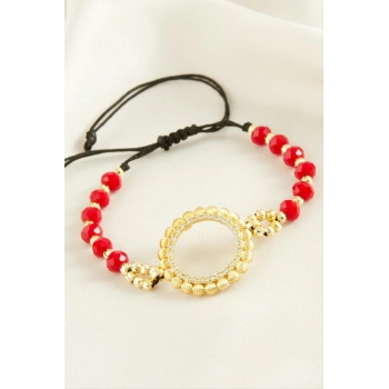 Çeyrek Altın Koyulabilir Kristal Taşlı Bileklik