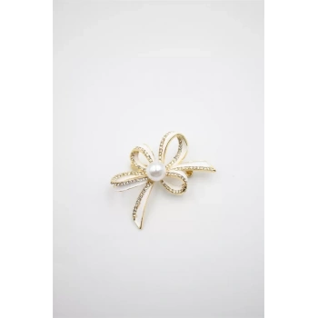 Çiçek Broş - Altın