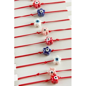 Çiçek Cam İp Bileklik