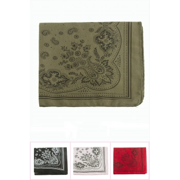 Çiçek Desenli Keten Bandana 50*50