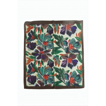 Çiçek Desenli Zr Şifon Fular 50*50 cm