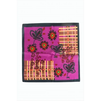 Çiçek Desenli Zr Şifon Fular 50*50 cm
