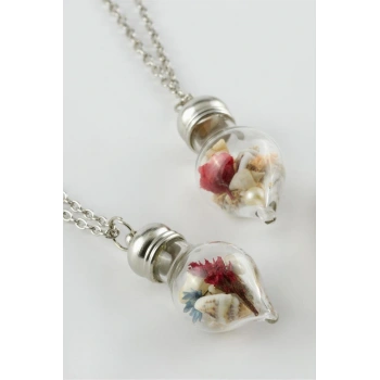 Çiçek Fanus Canlı Kolye