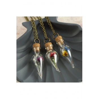 Çiçek Fanus Canlı Kolye