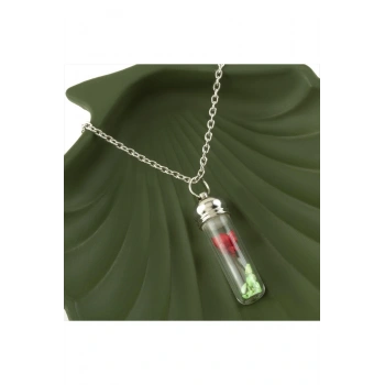 Çiçek Fanus Canlı Kolye