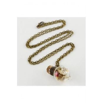 Çiçek Karışık Fanus Canlı Kolye