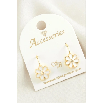 Çiçek Mineli Klipsi Küpe